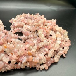 Каменные бусины, Розовый Кварц, Мадагаскарский, фриформы, 8х5 мм, длина нити 80 см