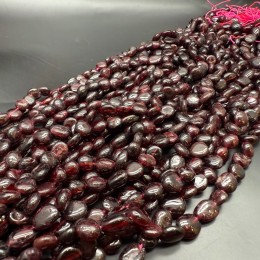 Каменные бусины, Гранат, фриформы, 10х8 мм, длина нити 39 см