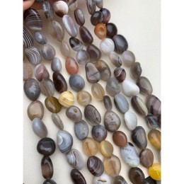 Каменные бусины, Агат Ботсвана, фриформы, 12-15х10 мм, длина нити 38 см