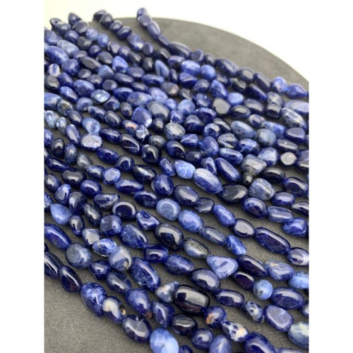 Каменные бусины, Содалит, фриформы, 8х6 мм, длина нити 38 см