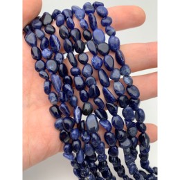 Каменные бусины, Содалит, фриформы, 8х6 мм, длина нити 38 см