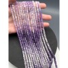 Каменные бусины, Аметист, лавандовый, кубик, зеркальная огранка, 4,5 мм, длина нити 39 см