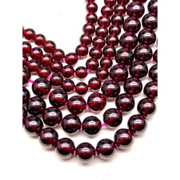 Каменные бусины, Гранат, экстра люкс, 6А, шарик гладкий, 6 мм, длина нити 19 см