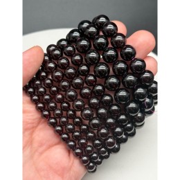 Каменные бусины, Гранат, экстра люкс, 6А, шарик гладкий, 6 мм, длина нити 19 см