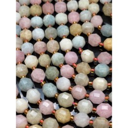 Каменные бусины, Берилловый Микс, люкс, ювелирная огранка, 10х9 мм, длина нити 39 см