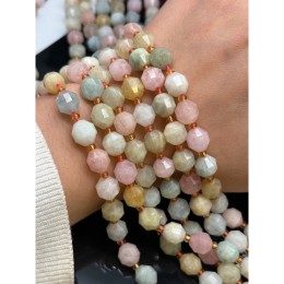 Каменные бусины, Берилловый Микс, люкс, ювелирная огранка, 10х9 мм, длина нити 39 см