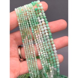 Каменные бусины, Хризопраз, люкс, шарик огранка, 2-2,5 мм, длина нити 38 см