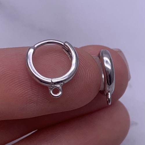 Швензы, родированное серебро 925 пробы, 13х2,5 мм