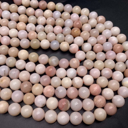 Каменные бусины, Опал розовый, шарик гладкий, 10,5 мм, длина нити 19 см