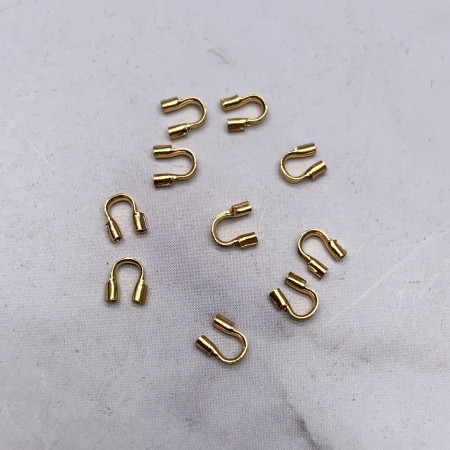 Протекторы, родий/латунь, под золото, 5 мм, цена за 10 шт