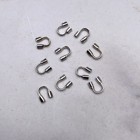 Протекторы, родий-латунь, под серебро, 5 мм, цена за 10 шт