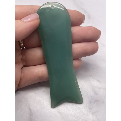 Скребок  "Рыбка" для массажа Гуаша, Авантюрин 100 x 30 x 5 мм