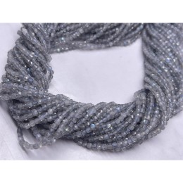 Каменные бусины, Лабрадор, кубик, ювелирная огранка, 2х2 мм, длина нити 38 см