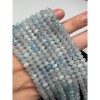 Каменные бусины, Аквамарин, Голубой Берилл, рондель огранка, 6х4 мм, длина нити 38 см