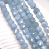 Каменные бусины, Аквамарин, Голубой Берилл, кубик огранка, 8,5х8,5 мм, длина нити 38 см