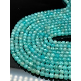 Каменные бусины, Амазонит, люкс, кубик огранка, 6х6 мм, длина нити 38 см