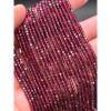 Каменные бусины, Гранат, кубик, зеркальная огранка, 2,5 мм, длина нити 39 см