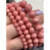 Каменные бусины, Родохрозит, экстралюкс, шарик гладкий, 12 мм, длина нити 19 см, 17 бусин
