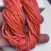 Каменные бусины, Коралл, розовый, тонированный, трубочки, 6х2 мм, длина нити 38 см