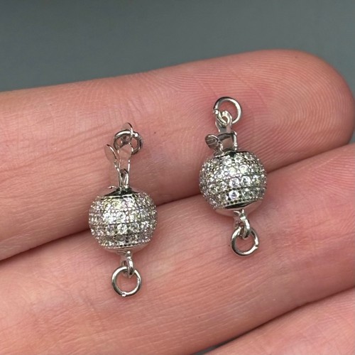 Замок - педальный, родированное модель SS 925 , 8 мм, цена за шт