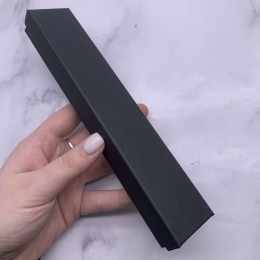 Подарочная коробочка, с ложементом, картонная, черная, матовая, размер 210х40х25 мм