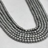 Каменные бусины, Гематит синтетический, серебро, матовый, кубик, размер 3х3 мм, нить 38 см
