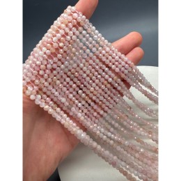 Каменные бусины, Морганит, розовый Берилл, воробьевит, шарик огранка, 4 мм, длина нити 38 см