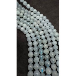 Каменные бусины, Аквамарин, Голубой Берилл, шарик гладкий, 6 мм, длина нити 38 см