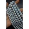 Каменные бусины, Аквамарин, Голубой Берилл, шарик гладкий, 12 мм, длина нити 38 см