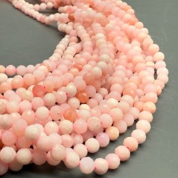 Каменные бусины, Опал розовый, люкс, шарик огранка, 4,5 мм, длина нити 38 см