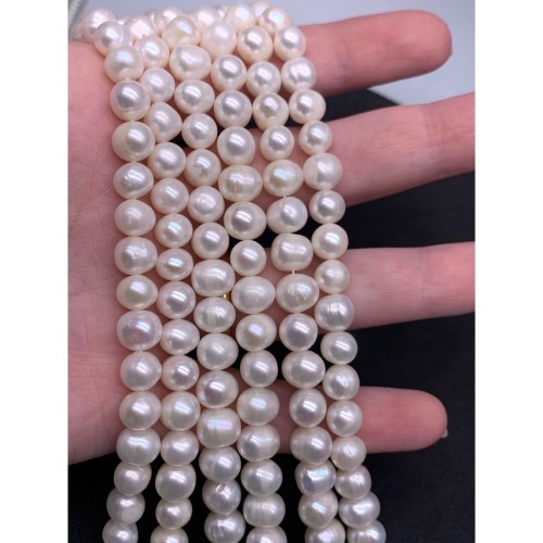 Каменные бусины, Жемчуг, шарик гладкий, 8 мм, длина нити 36 см