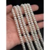 Каменные бусины, Жемчуг, белый, 4А, рондель, размер 7х5 мм, длина нити 37 см