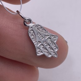 Подвеска, "Хамса", Рука бога, модель 925, покрытие родий, размер 17х10 мм, цена за 1 шт.