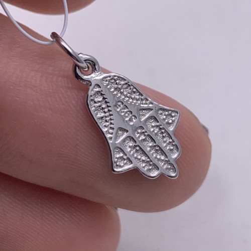 Подвеска, "Хамса", Рука бога, модель 925, покрытие родий, размер 17х10 мм, цена за 1 шт.