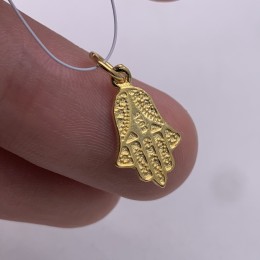 Подвеска, "Хамса", Рука Бога, модель 925, покрытие родий с позолотой, размер 17х10 мм, цена за 1 шт.