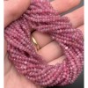 Каменные бусины, Турмалин розовый, Рубеллит, рондель огранка, 3х2 мм, длина нити 38 см
