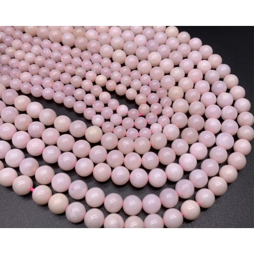 Каменные бусины, Опал Австралийский, розовый, экстра люкс, шарик гладкий, 6 мм, длина нити 38 см