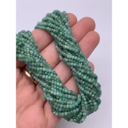 Каменные бусины, Зелёный берилл, Изумруд, люкс, рондель огранка, 2х3 мм, длина нити 38 см