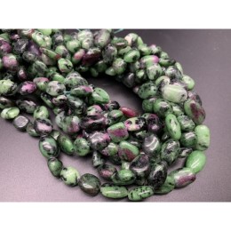 Каменные бусины, Цоизит, фриформы, 11х7, длина нити 38 см