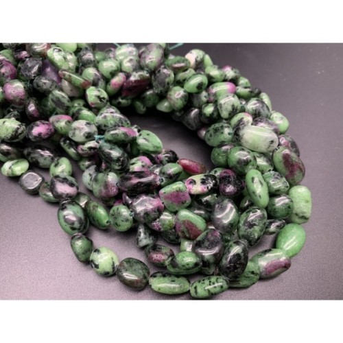 Каменные бусины, Цоизит, фриформы, 11х7, длина нити 38 см