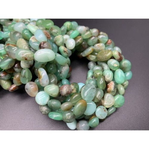 Каменные бусины, Хризопраз, фриформы, 8х6 мм, длина нити 38 см