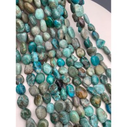Каменные бусины, Хризоколла, фриформы, 11х8 мм, длина нити 38 см