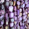 Каменные бусины, Чароит, фриформы, 10-12 мм, длина нити 38 см
