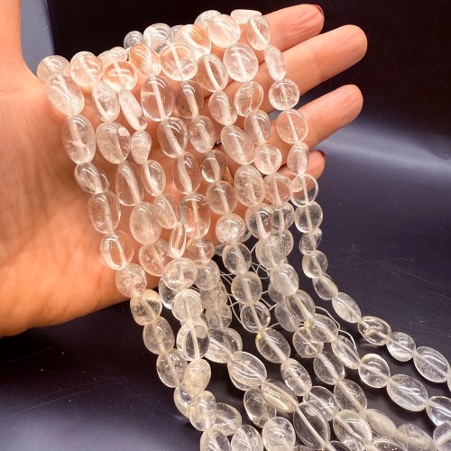 Каменные бусины, Горный хрусталь, фриформы, 11-13 мм, длина нити 40 см