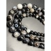 Каменные бусины, Агат Чёрный Глазковый, шарик гладкий, 6 мм, длина нити 38 см