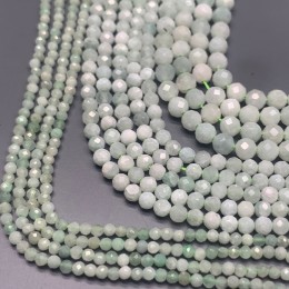 Каменные бусины, Нефрит Бирма, шарик огранка, 2 мм, длина нити 38 см