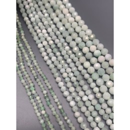 Каменные бусины, Нефрит Бирма, шарик огранка, 3 мм, длина нити 38 см
