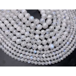Каменные бусины, Лунный камень, адуляр, люкс, шарик гладкий, 12 мм, длина нити 38 см