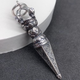 Подвеска, "Кинжал Пурба", из тайского серебра, украшен кристаллами циркона, 54 мм