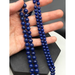 Каменные бусины, Лазурит, люкс, шарик гладкий, 6 мм, длина нити 19 см